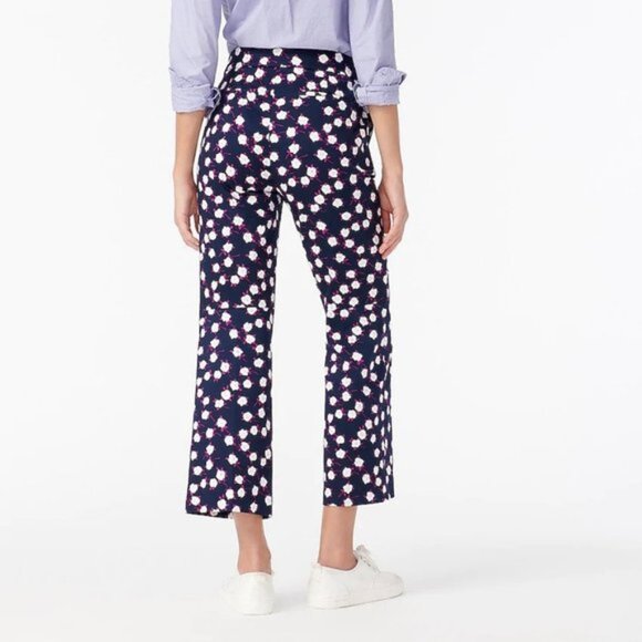 J. Crew Hayden Kickout Crop Pant in Scattered Peony Print 00 - Picture 2 of 16